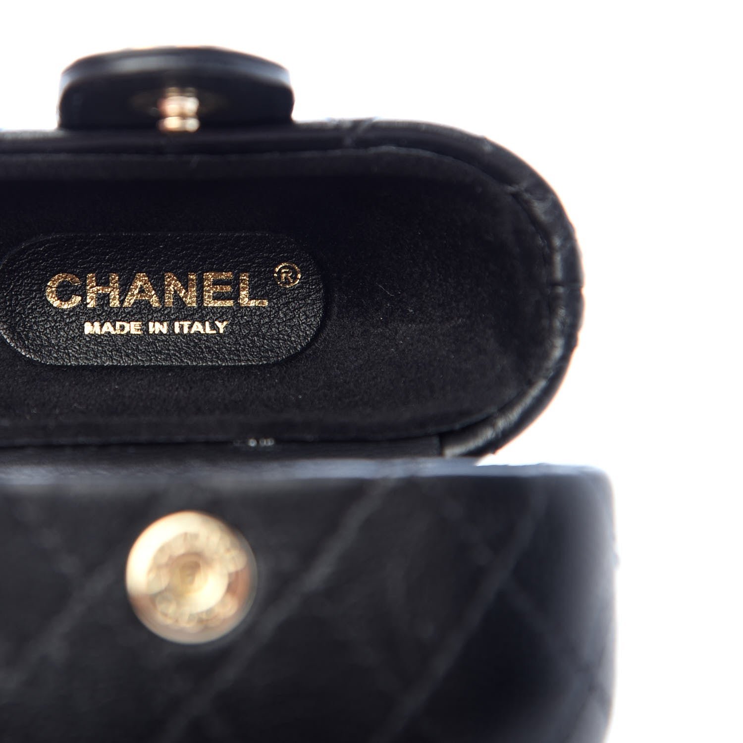 Chanel Lambskin Quilted Airpods Pro Case With Chain Black 6 of 7