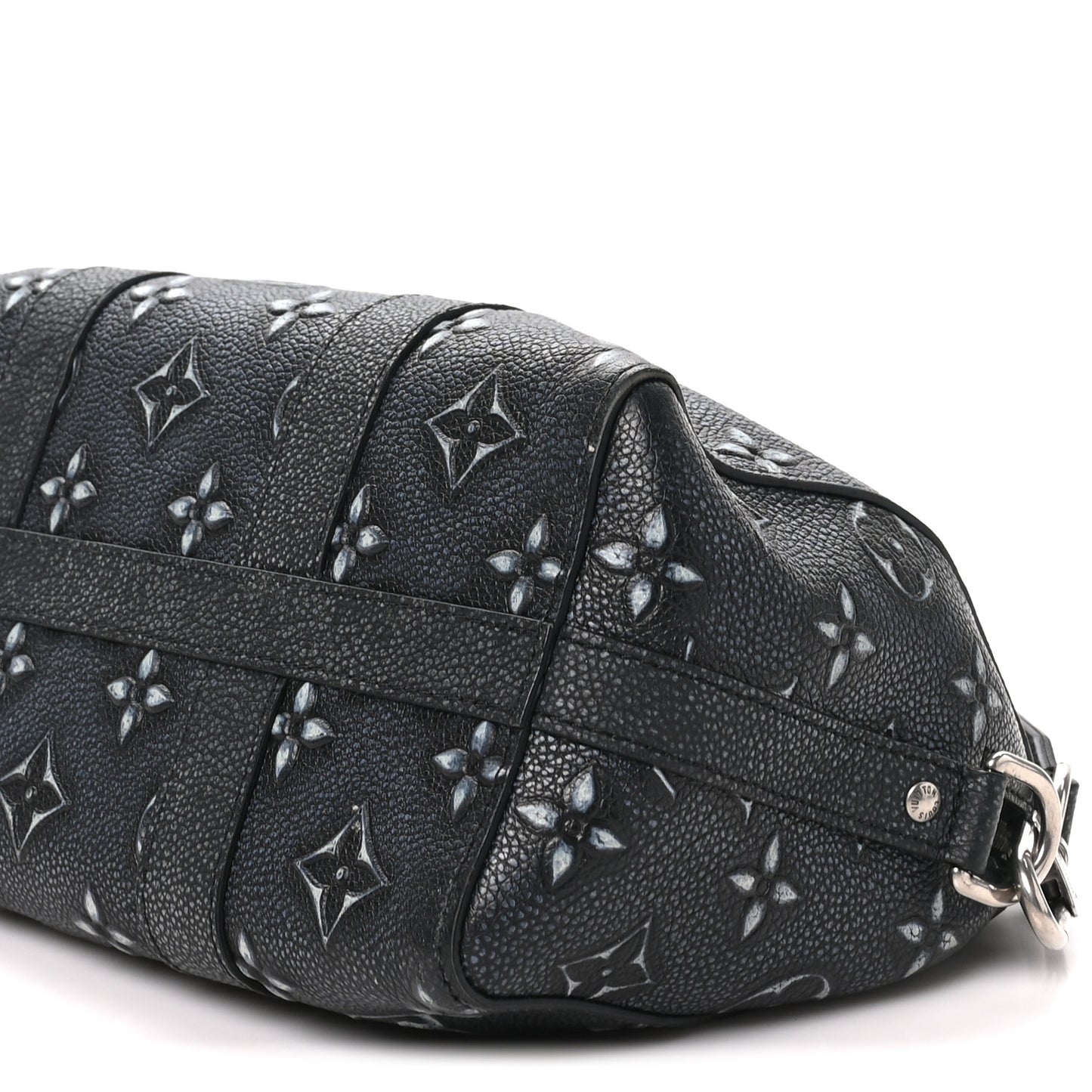 Cowhide Faded Monogram City Keepall Charcoal