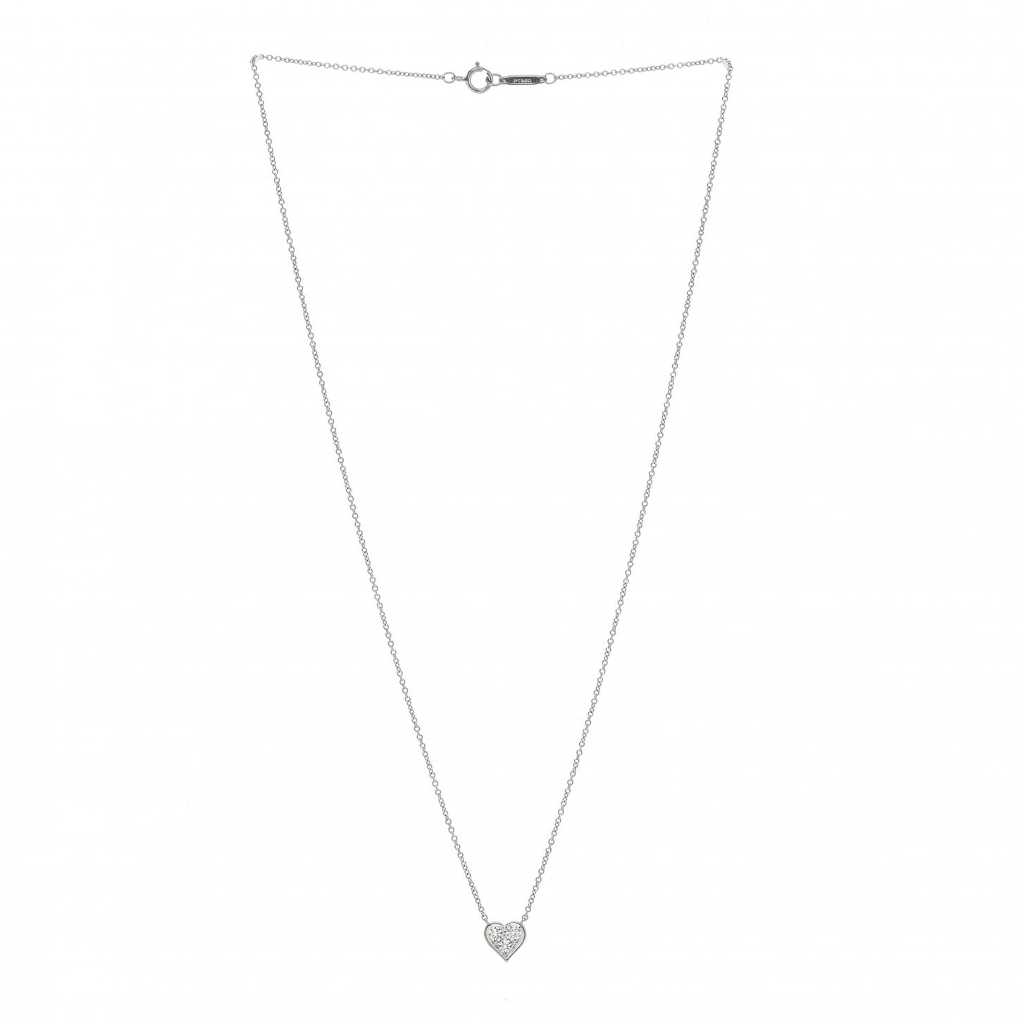 Platinum Diamond Heart Pendant Necklace
