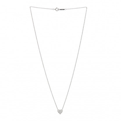 Tiffany Platinum Diamond Heart Pendant Necklace 3 of 4