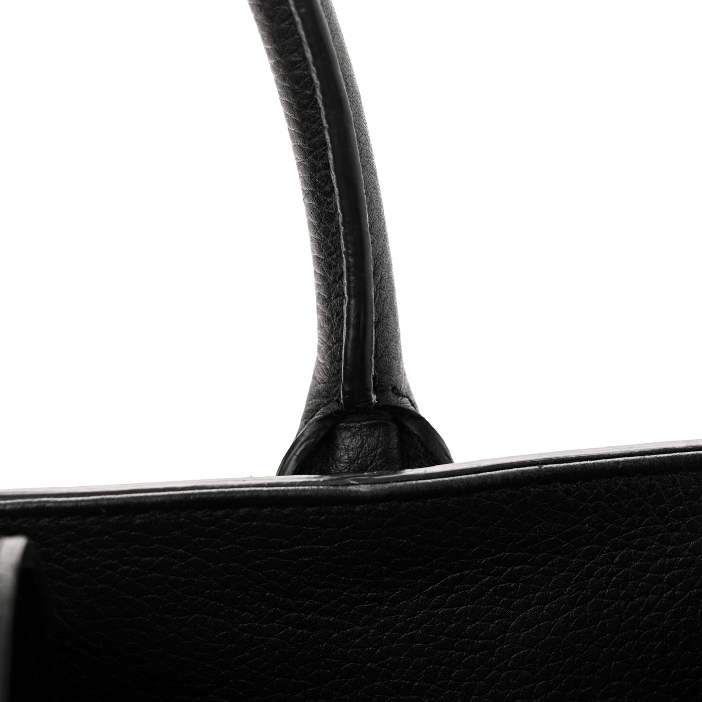 Grained Calfskin Small Neo Executive Shopper Tote Black