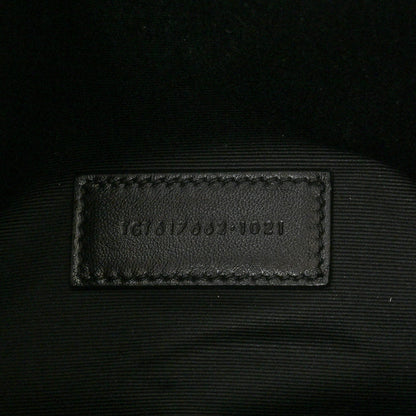 Saint Laurent Grain De Poudre Matelasse Chevron Monogram Envelope Clutch Black 7 of 10