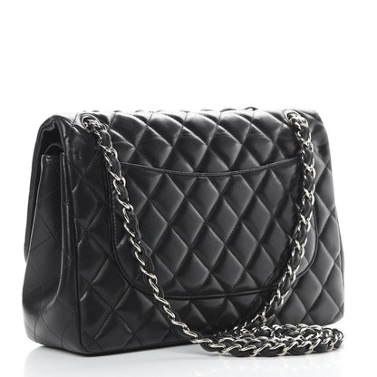 Chanel Lambskin Quilted Jumbo Double Flap Black 3 of 17