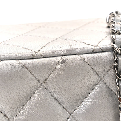 Chanel Metallic Lambskin Quilted Small CC Dynasty Vanity Case With Chain Silver 13 of 16