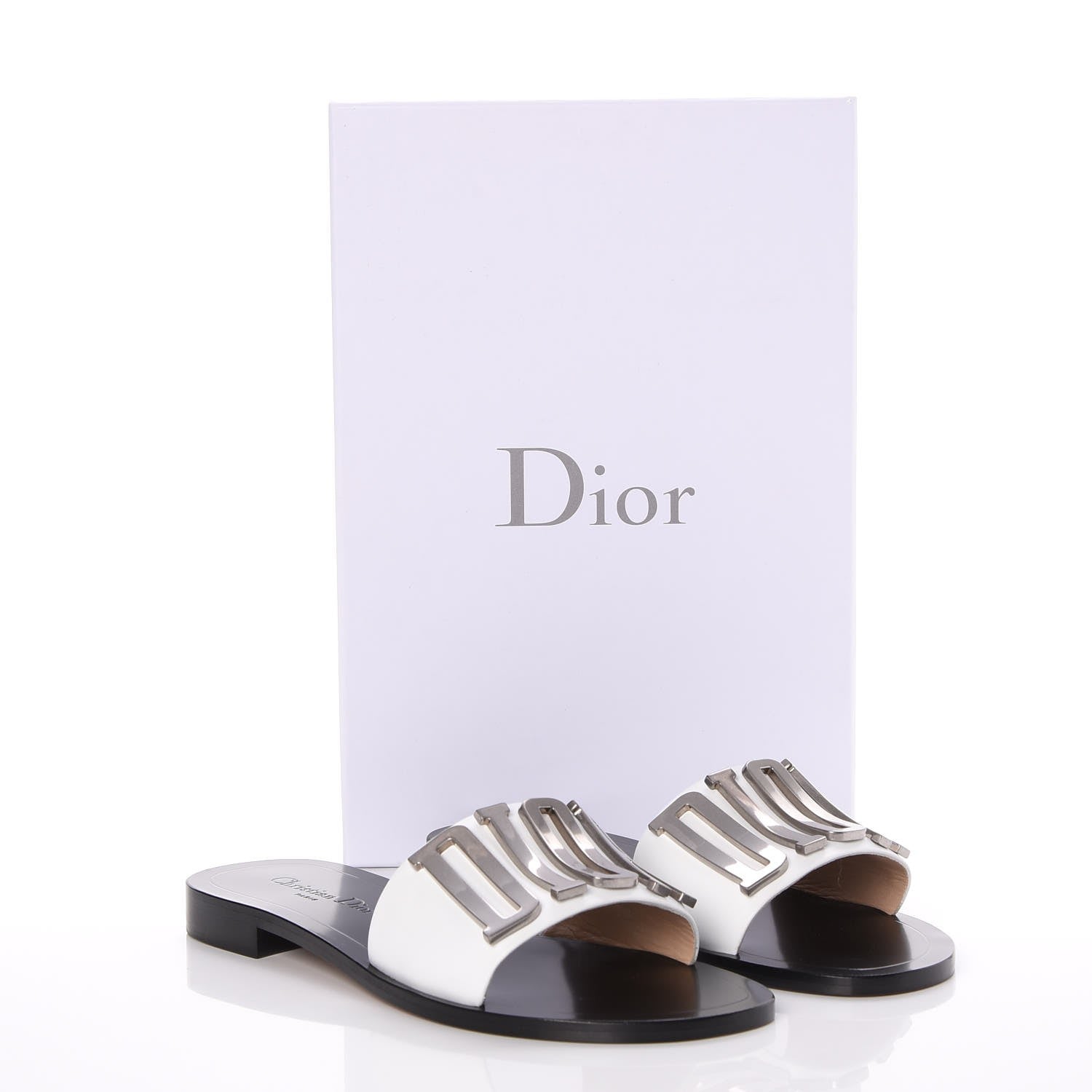 Christian Dior Calfskin Dio(r)evolution 10mm Slide Sandals 39.5 Off White 9 of 9