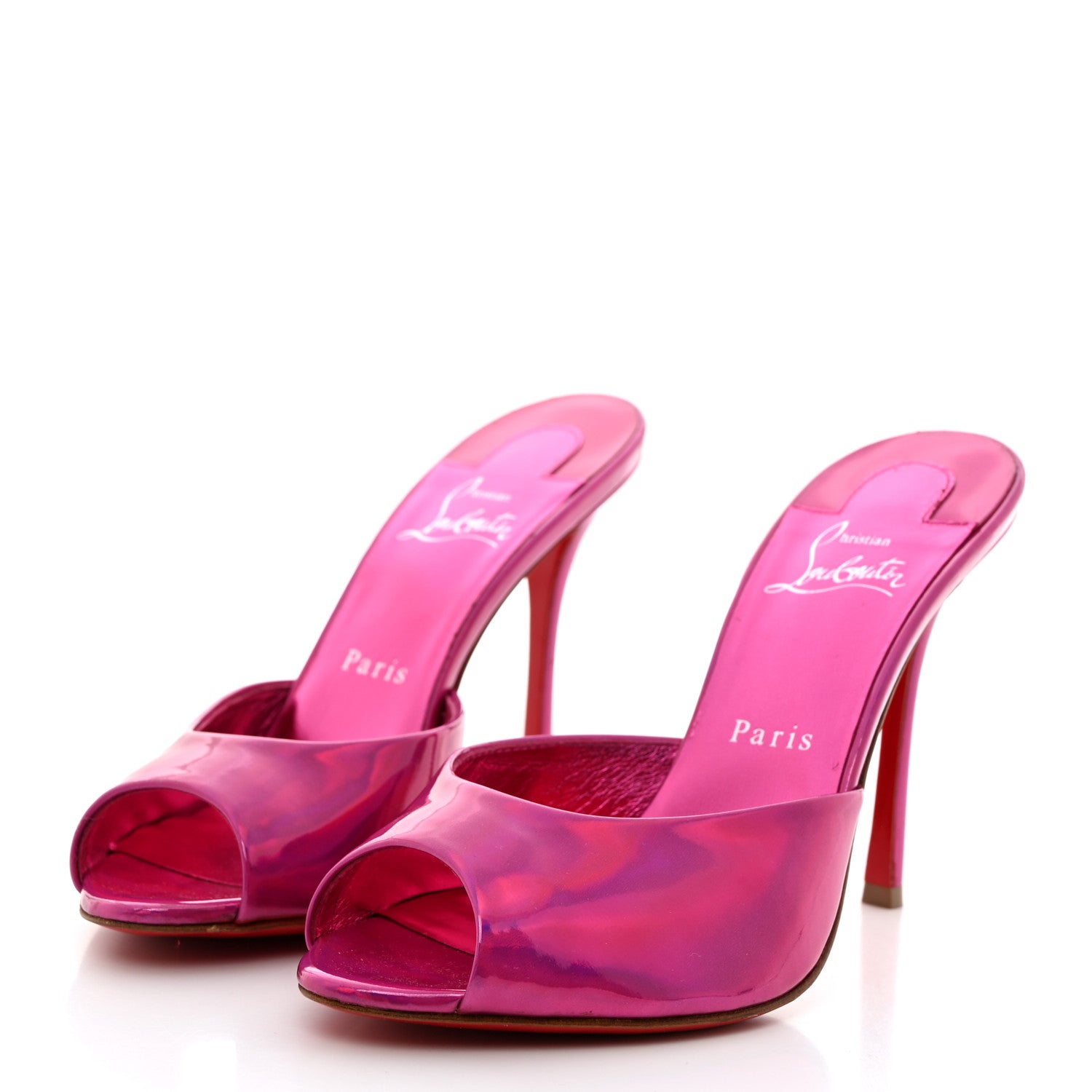 Christian Louboutin Patent Psychic Me Dolly 100 Sandals 38 Fuxia 3 of 8