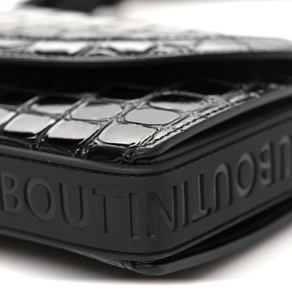 Christian Louboutin Calfskin Embossed Crocodile Loubi54 Explorafunk Crossbody Bag Black 9 of 9
