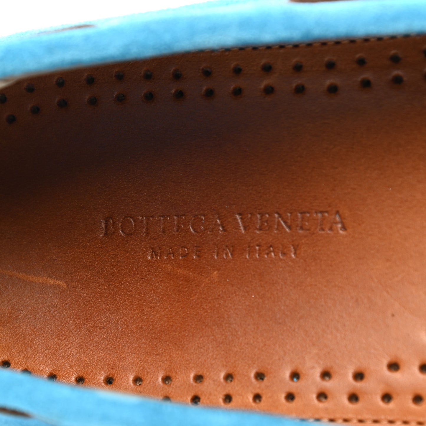 Suede Intrecciato Wave Driver Moccasin Loafers 44 Light Blue