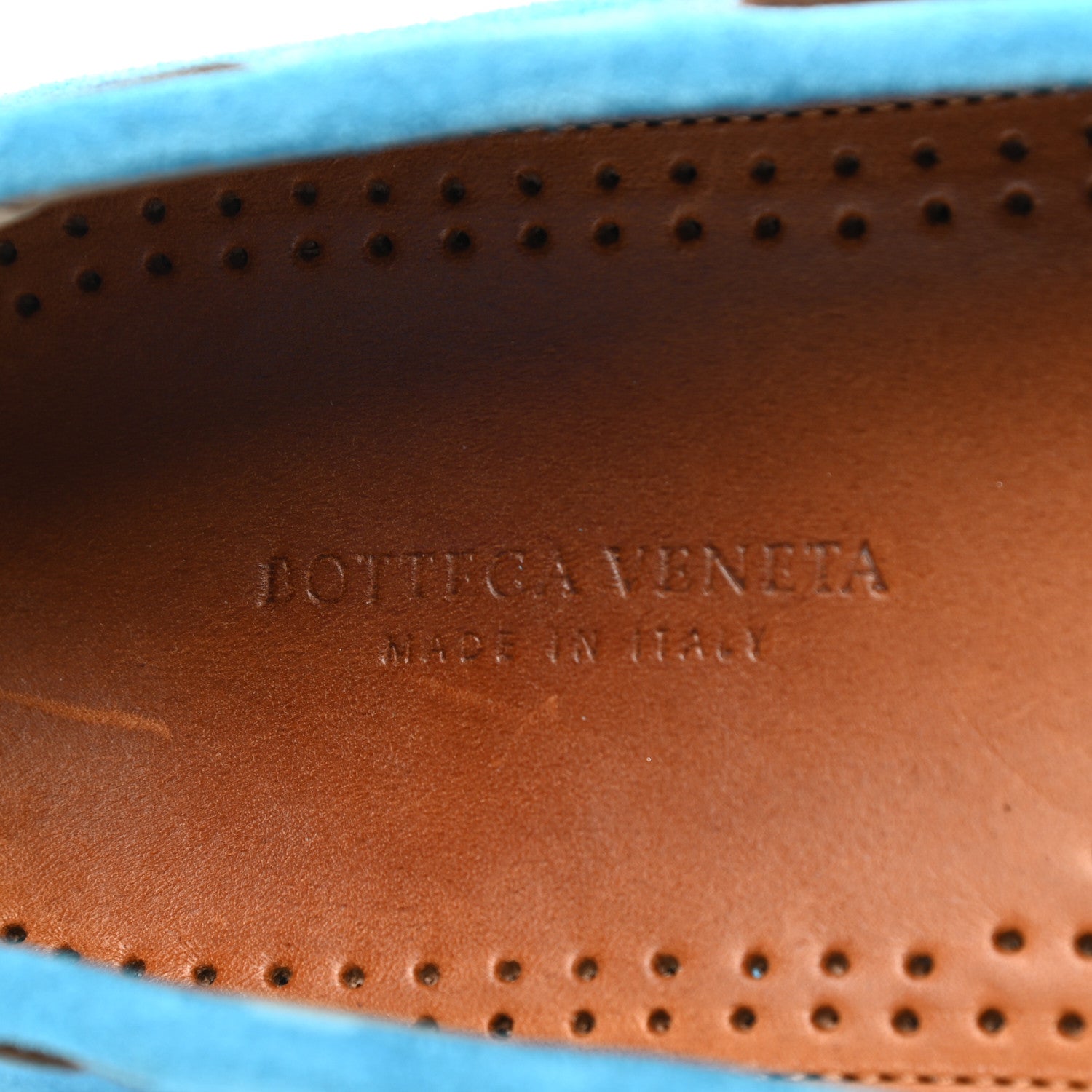 Bottega Veneta Suede Intrecciato Wave Driver Moccasin Loafers 44 Light Blue 6 of 9