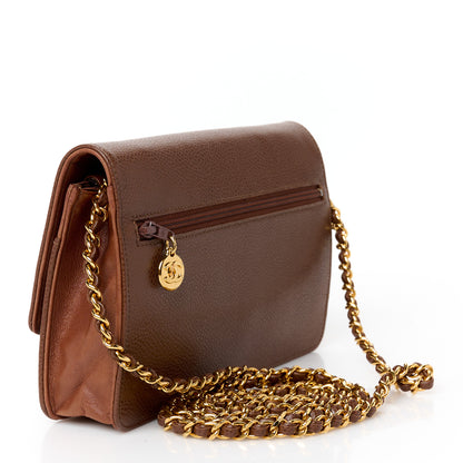 Chanel Caviar Timeless CC Wallet On Chain WOC Dark Brown 3 of 11