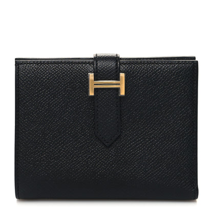 Hermes Epsom Bearn Compact Wallet Black 1 of 9