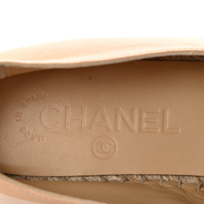 Chanel Lambskin CC Espadrilles 35 Beige Black 8 of 10
