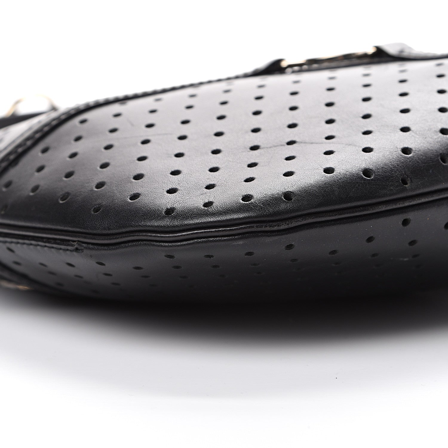 Gucci Perforated Calfskin Reins Hobo Black 8 of 13