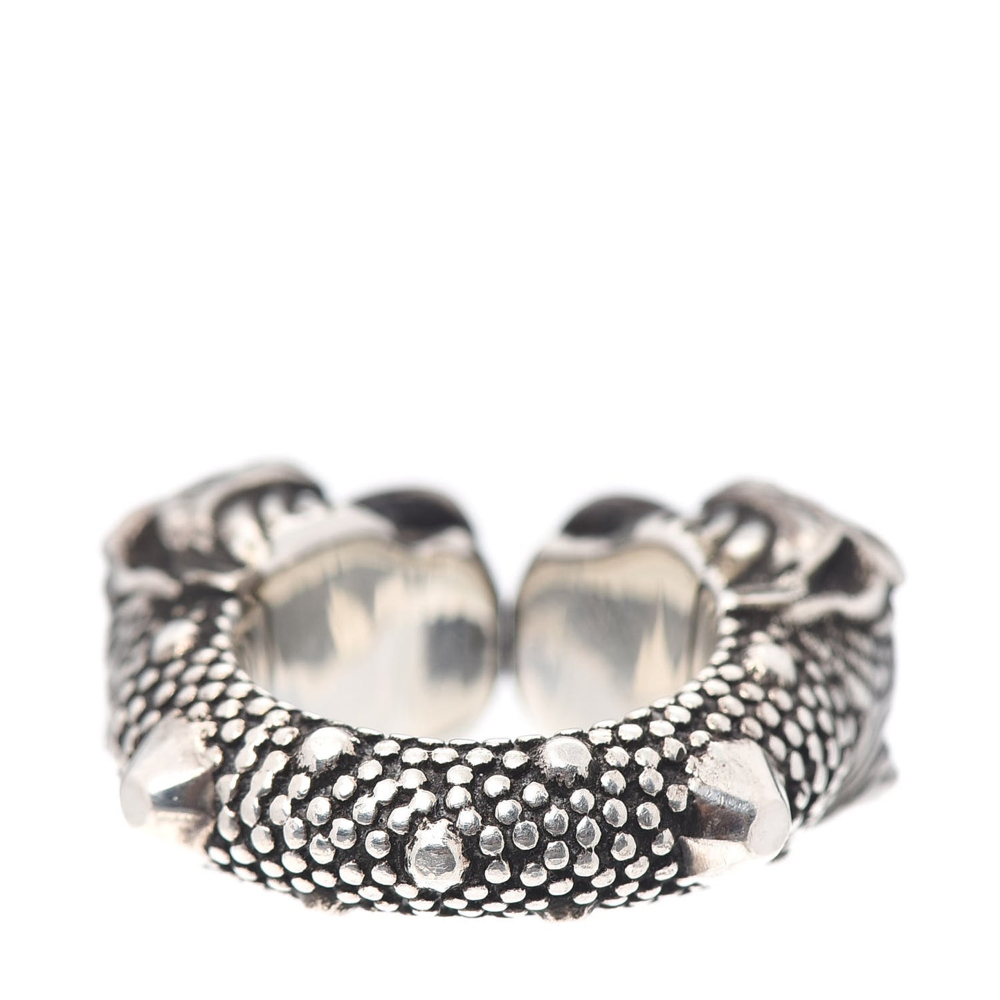 Sterling Silver Double Tiger Head Ring 50 5.5
