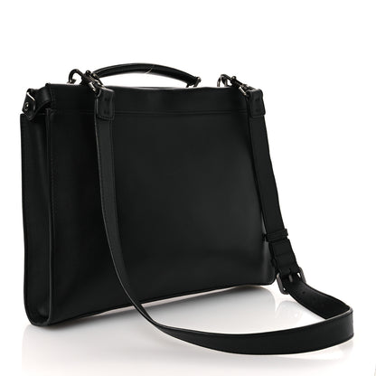 Fendi Vitello Grace FF 1974 Embossed Large Peekaboo Iconic Fit Satchel Black 3 of 12