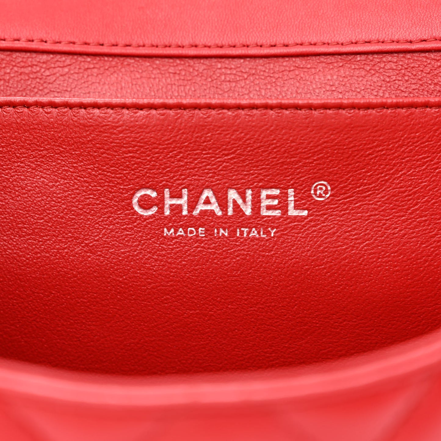 Lambskin Quilted Flap Clutch Red