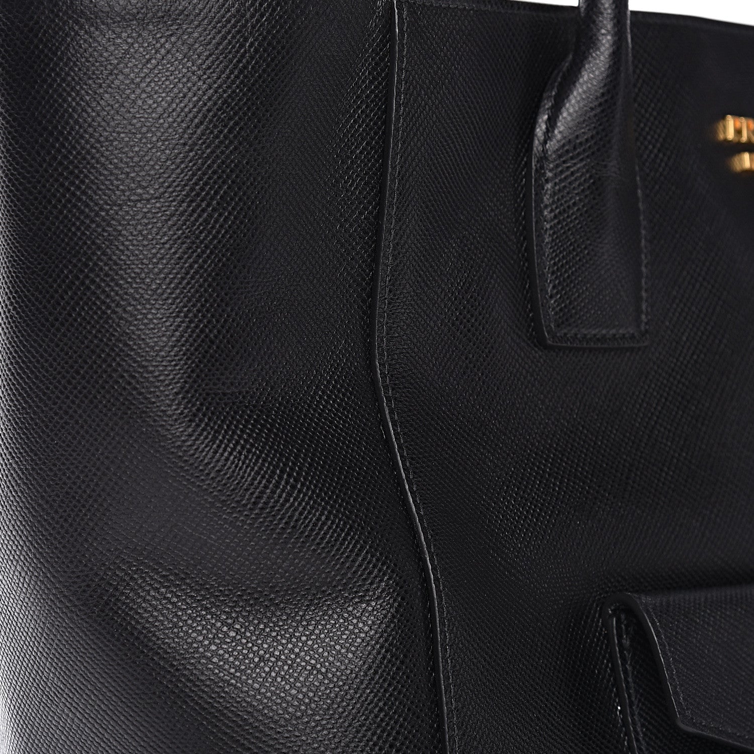 Prada Saffiano Cuir Front Pocket Tote Black 12 of 20