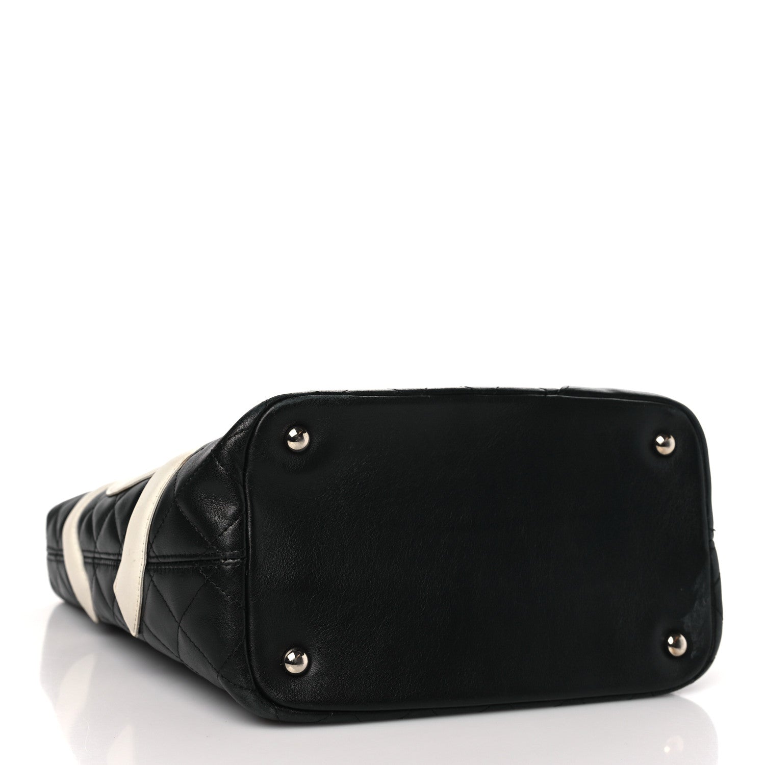 Chanel Calfskin Quilted Medium Cambon Tote Black White 4 of 13