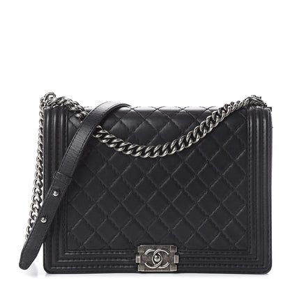 Chanel Lambskin Quilted Large Boy Flap Black 1 of 9
