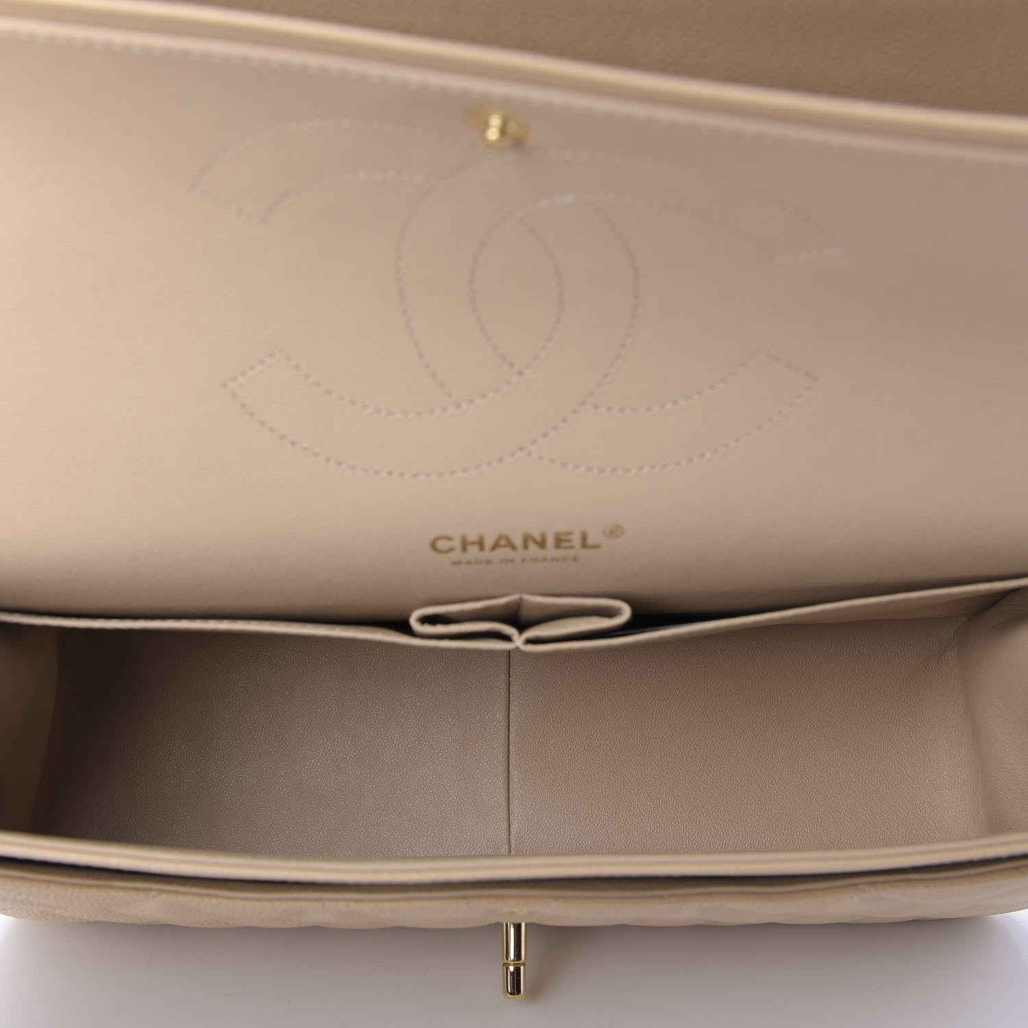 Chanel Caviar Quilted Jumbo Double Flap Beige Clair 5 of 10