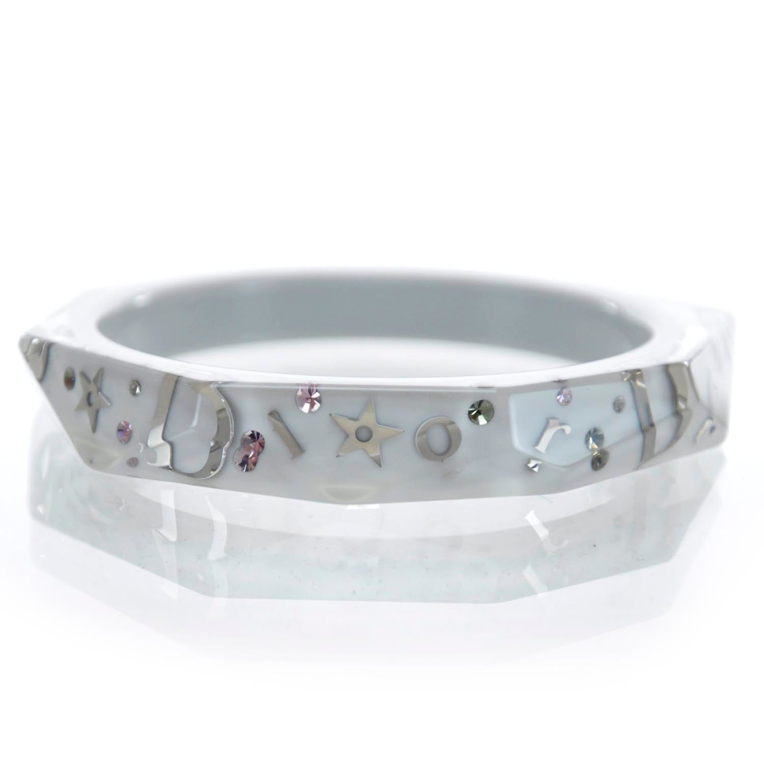 Christian Dior Resin Swarovski Bracelet Gray Small 1 of 4