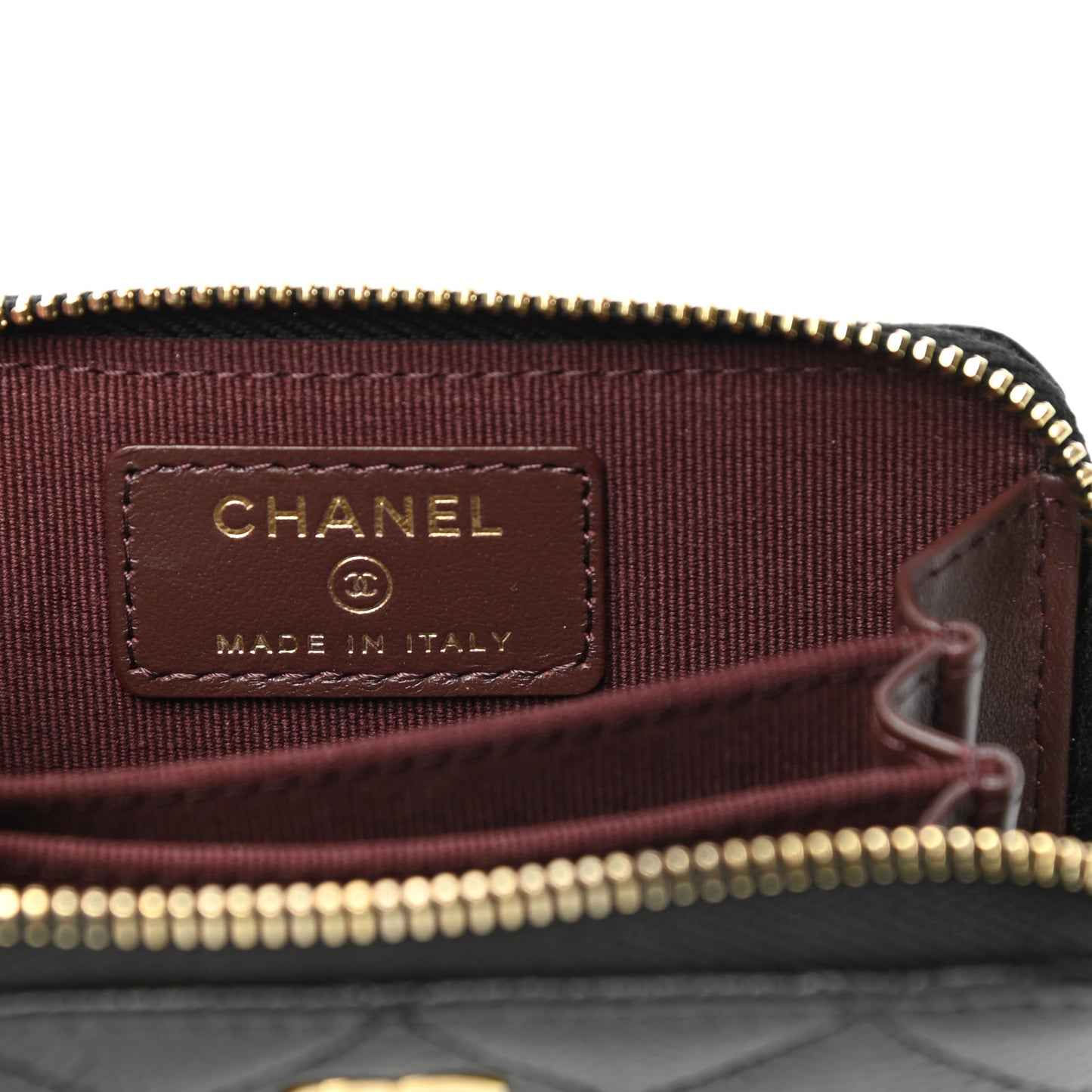 Caviar Quilted Classic Zipped Coin Purse Black