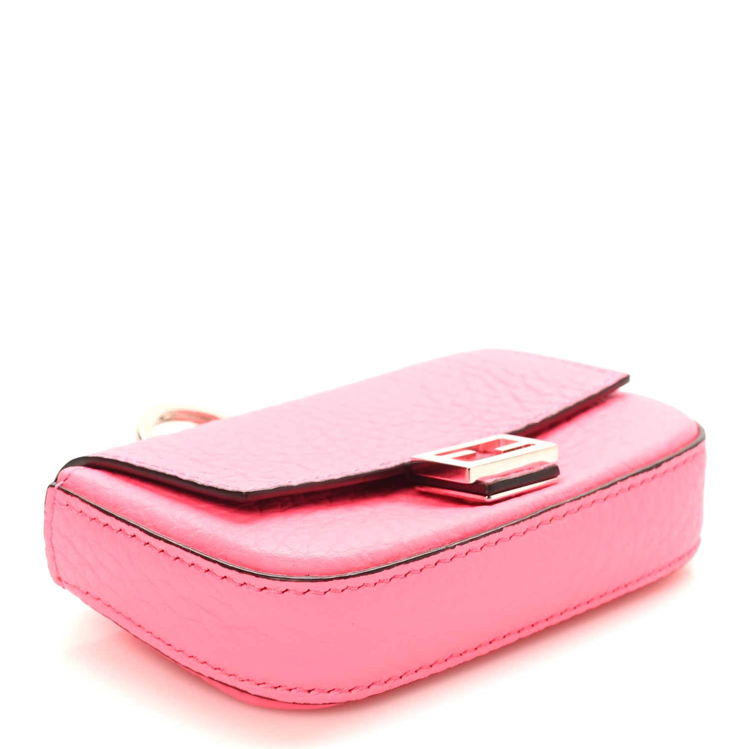Fendi Cuoio Romano Micro Baguette Charm Rosa Fluo 4 of 9