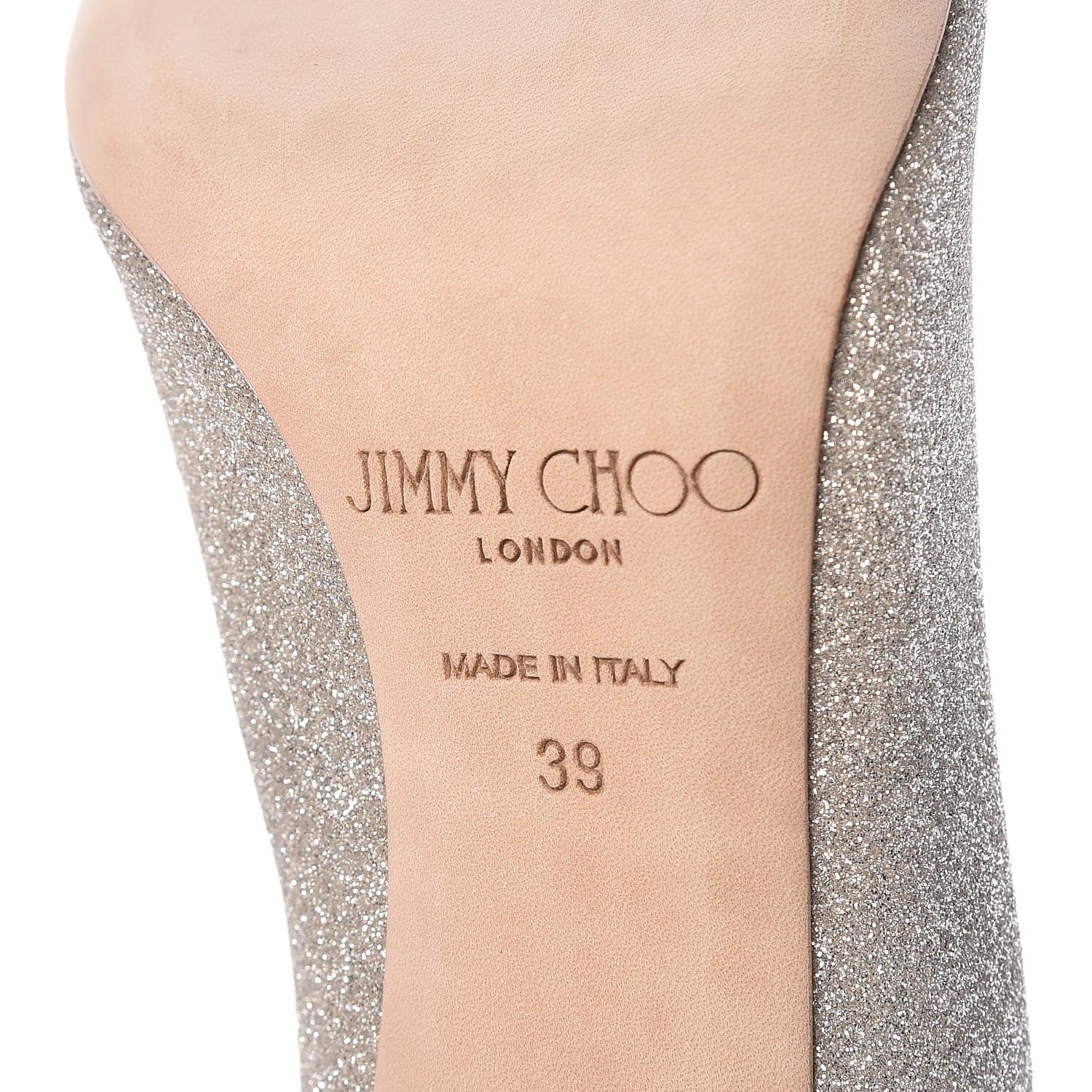 Jimmy Choo Glitter Pointy Toe Romy 100 Pumps 39 Platinum Ice 7 of 10
