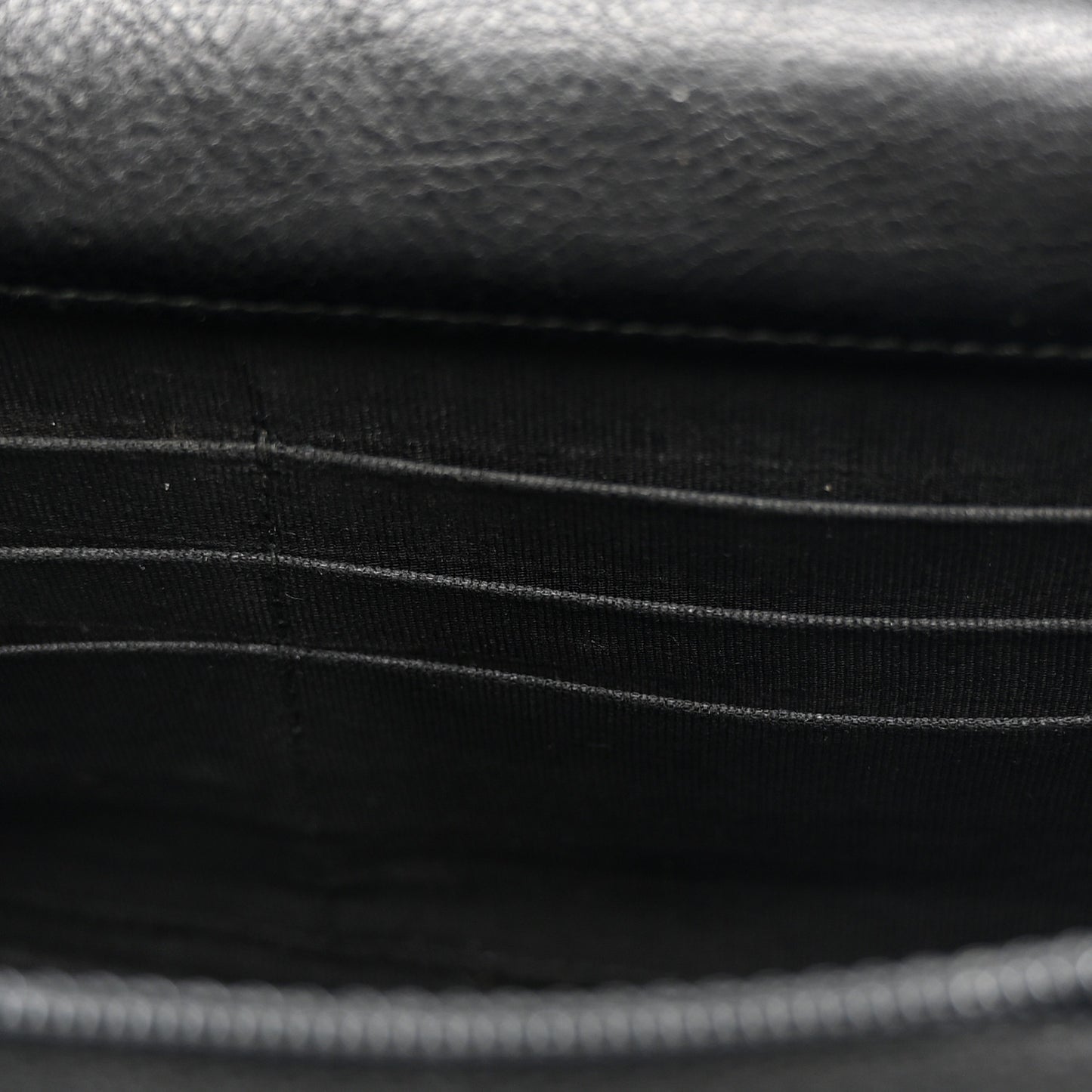 Crumpled Calfskin Quilted Wallet On Chain WOC So Black