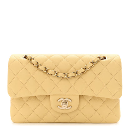 Chanel Caviar Quilted Small Double Flap Yellow 1 of 10
