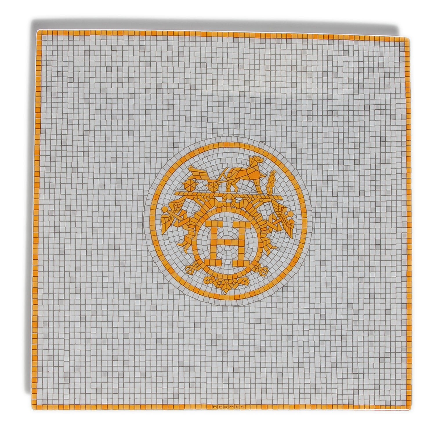 Hermes Porcelain Mosaique au 24 Square Plate Gift Box 9 of 11