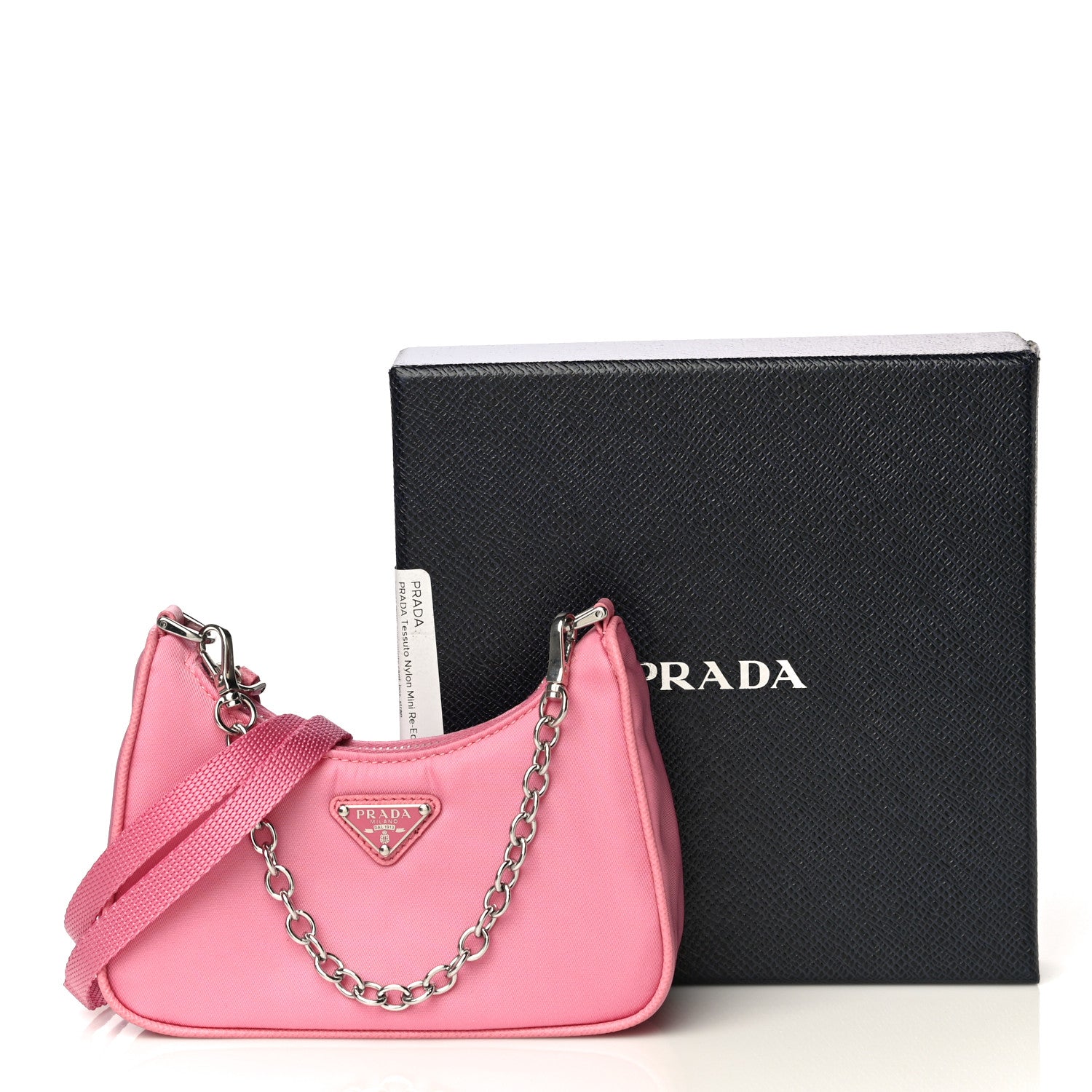 Prada Tessuto Nylon Saffiano Mini Re-Edition 2000 Shoulder Bag Begonia 11 of 11