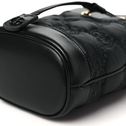 Gucci Nylon Calfskin Enamel GG Matelasse Bucket Bag Black 10 of 10