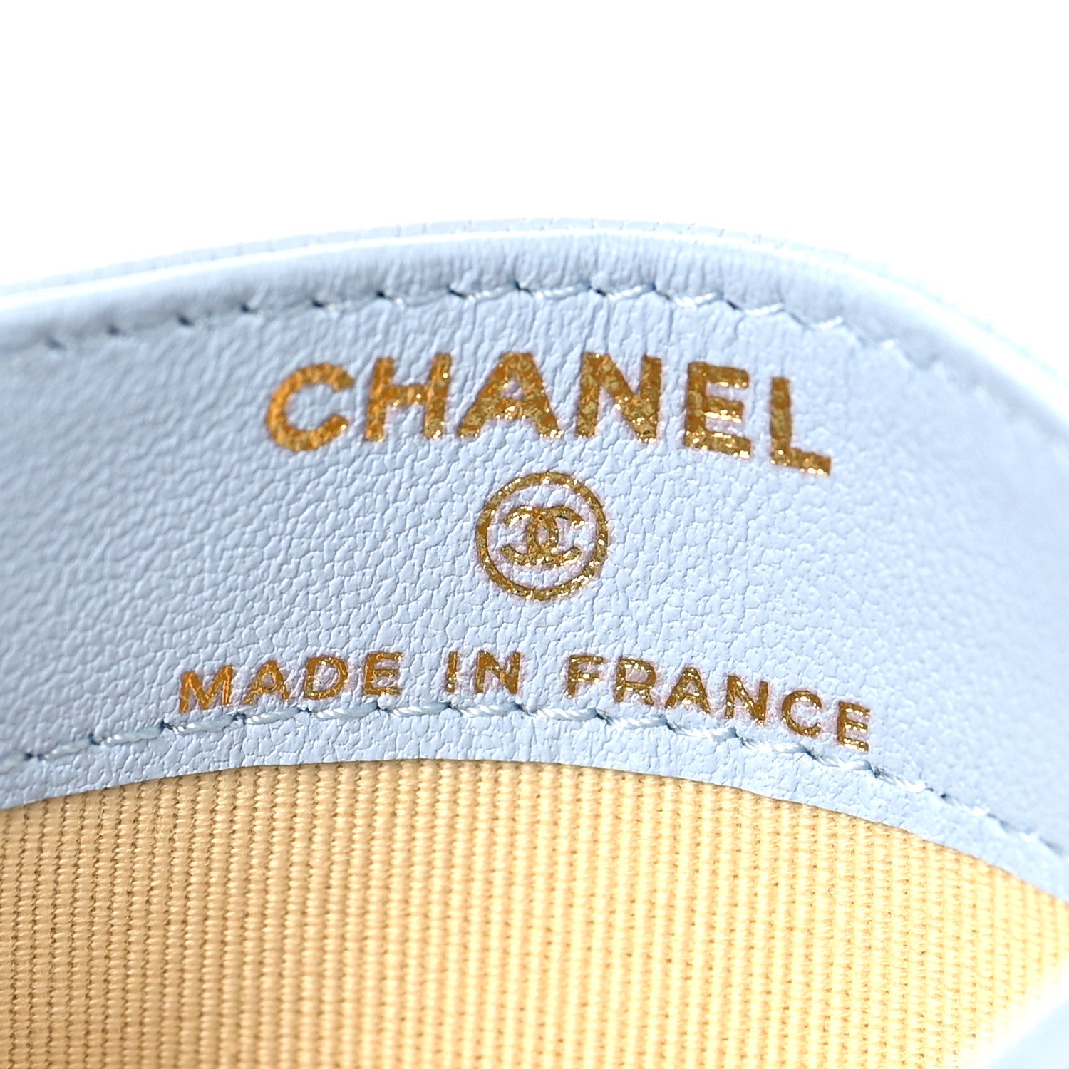 Chanel Grained Goatskin CC Snail Card Holder Light Blue Beige 6 of 8