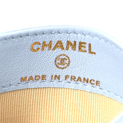 Chanel Grained Goatskin CC Snail Card Holder Light Blue Beige 6 of 8