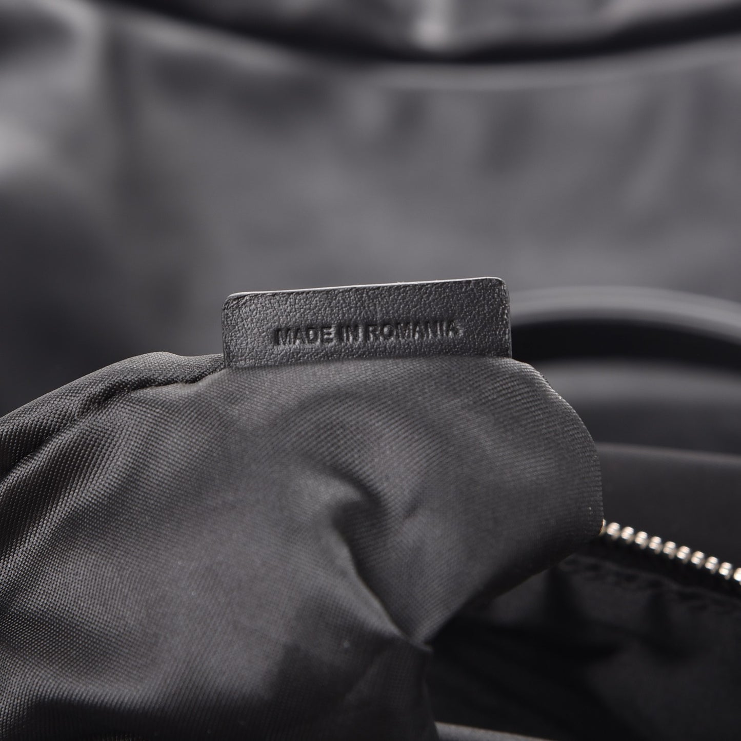 Nylon Calfskin Gothic Tote Black