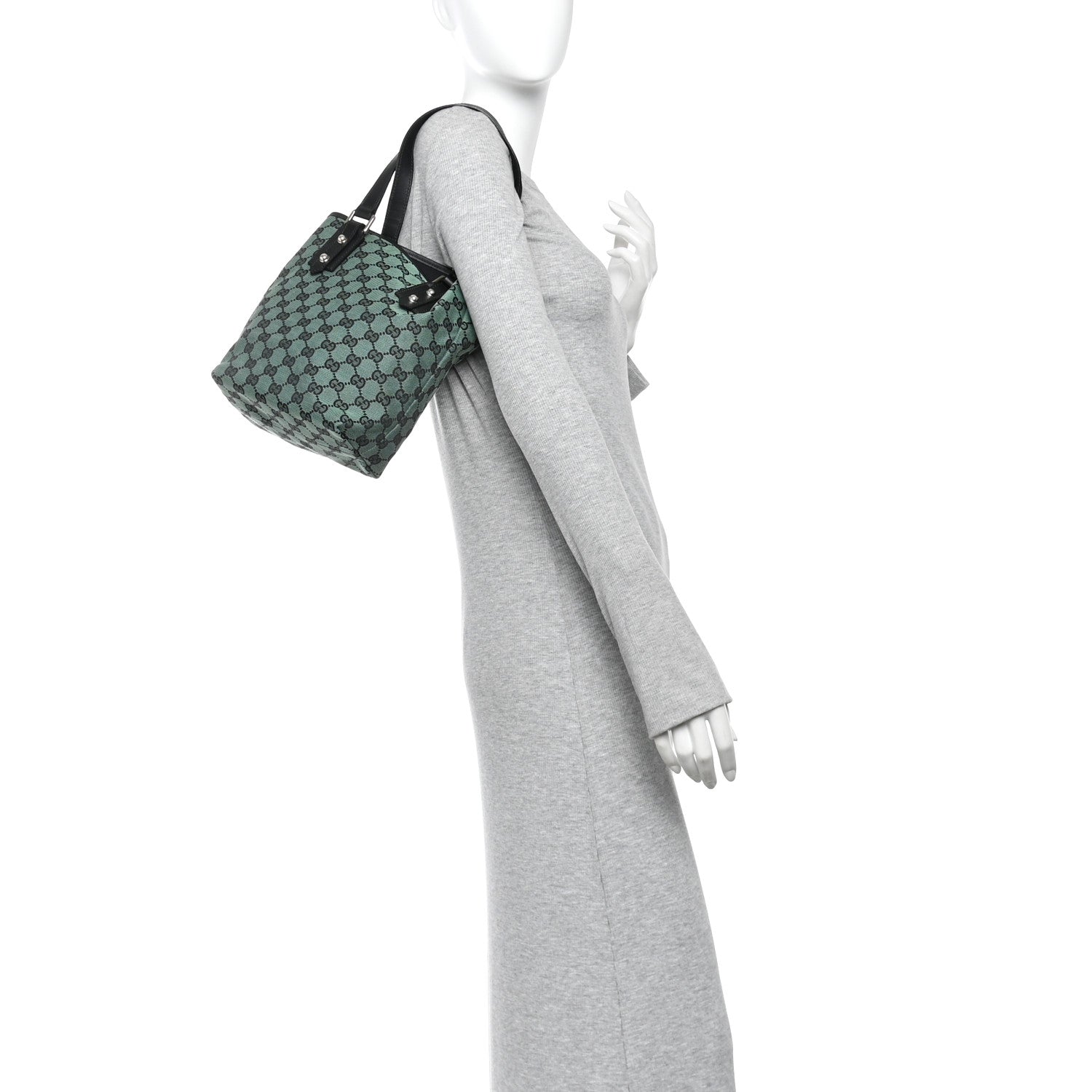 Gucci Monogram Tote Bag Green 2 of 10