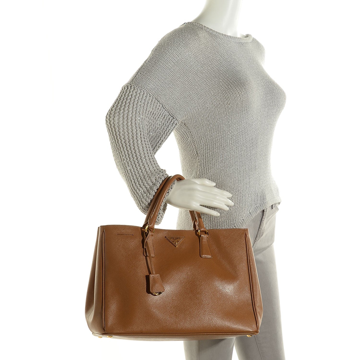 Prada Saffiano Lux Large Tote Caramel 2 of 11