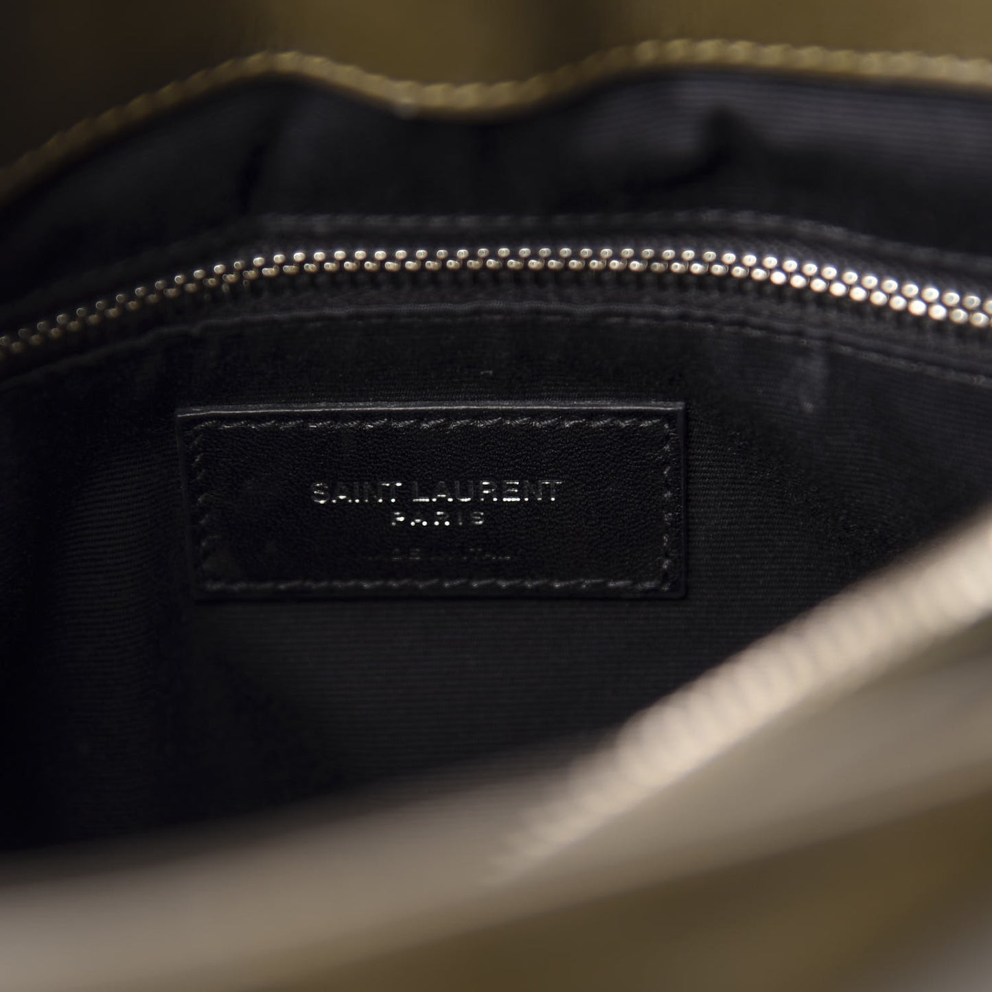 Calfskin Y Quilted Monogram Medium Loulou Chain Satchel Kaki Fonce