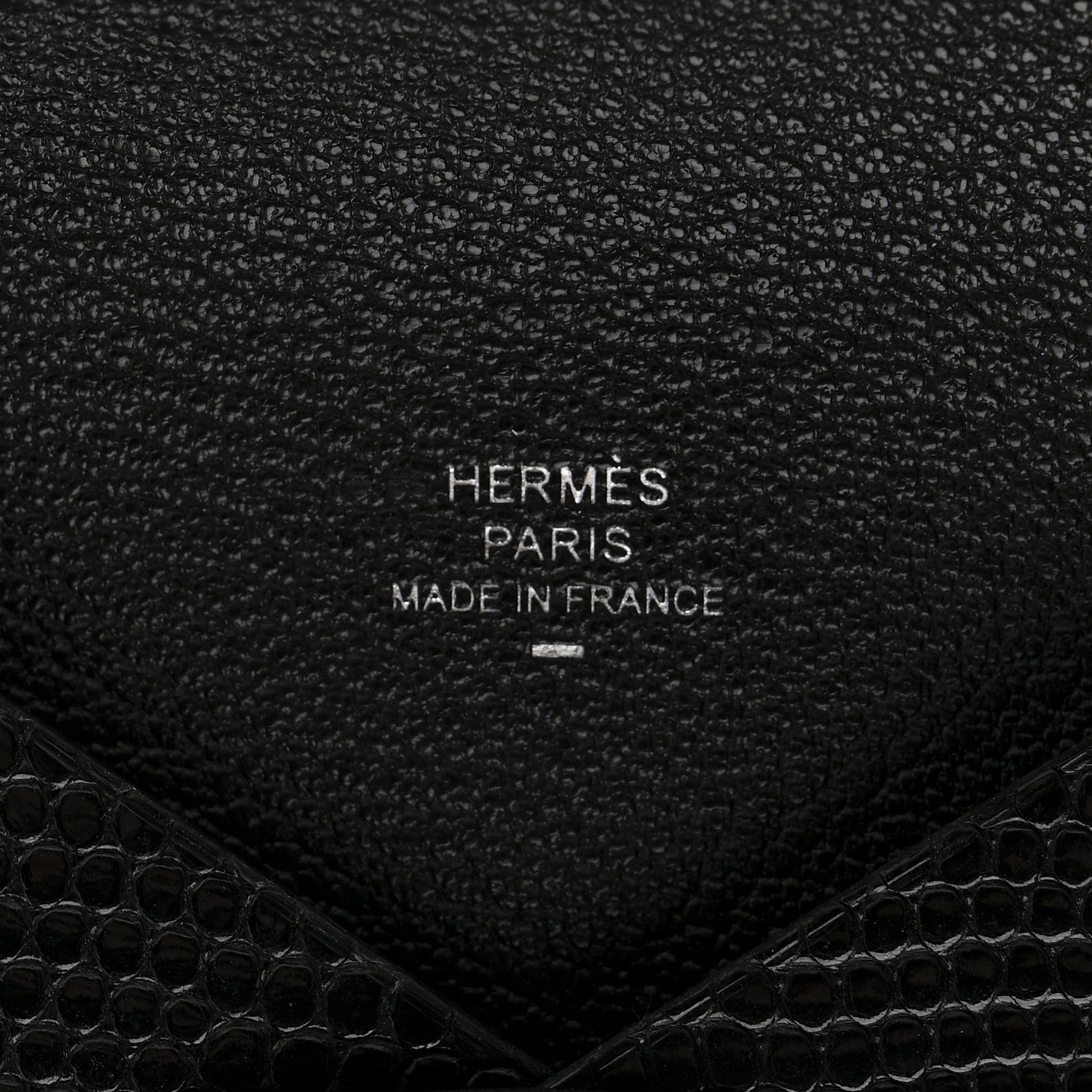 Hermes Lizard Calvi Card Case Black 6 of 8