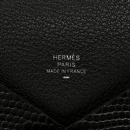 Hermes Lizard Calvi Card Case Black 6 of 8