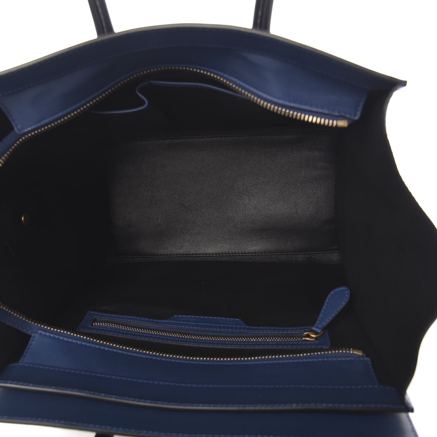Celine Smooth Calfskin Mini Bi-Color Luggage Ocean Blue 4 of 10