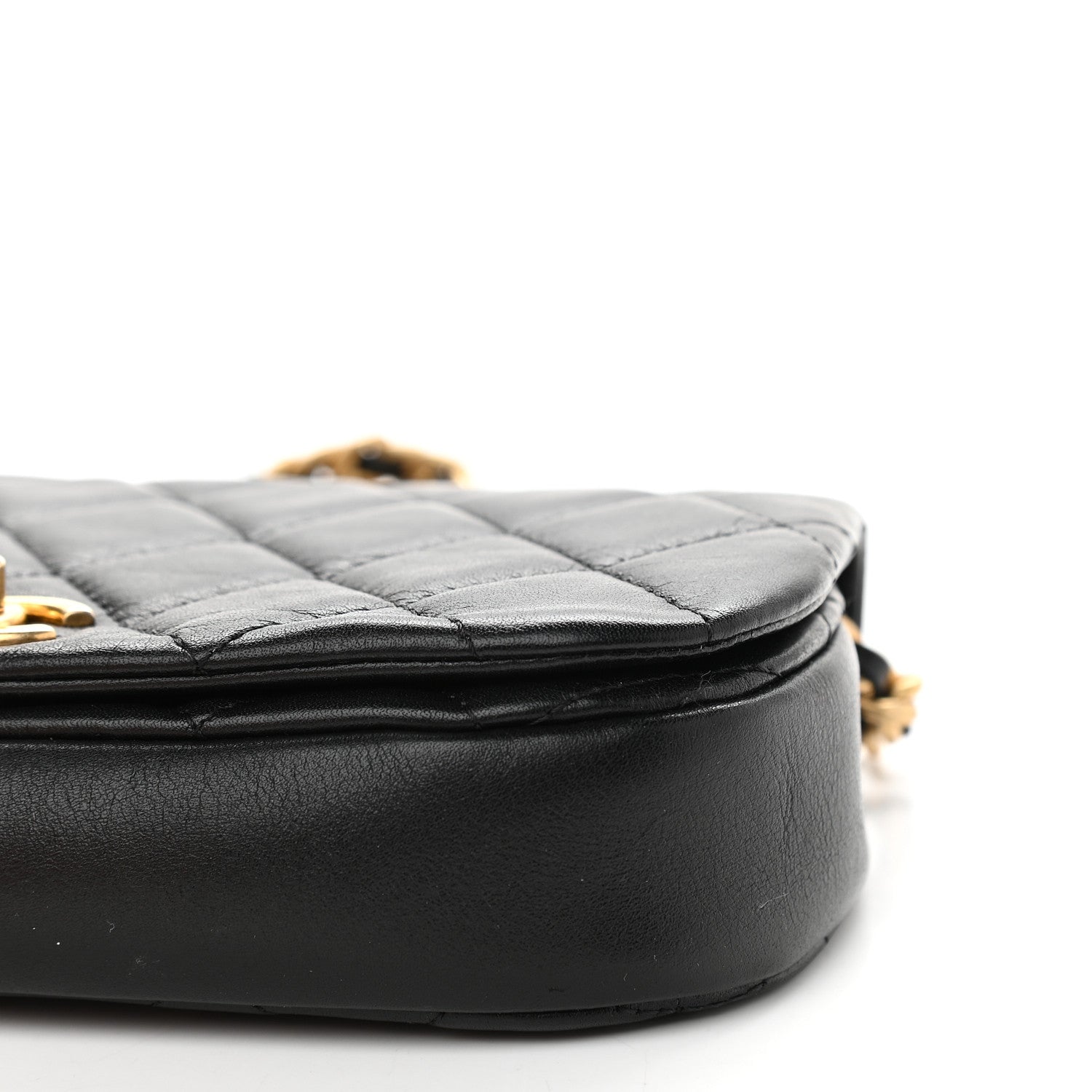 Chanel Calfskin Quilted Coco Mail Clutch With Chain Black 10 of 10