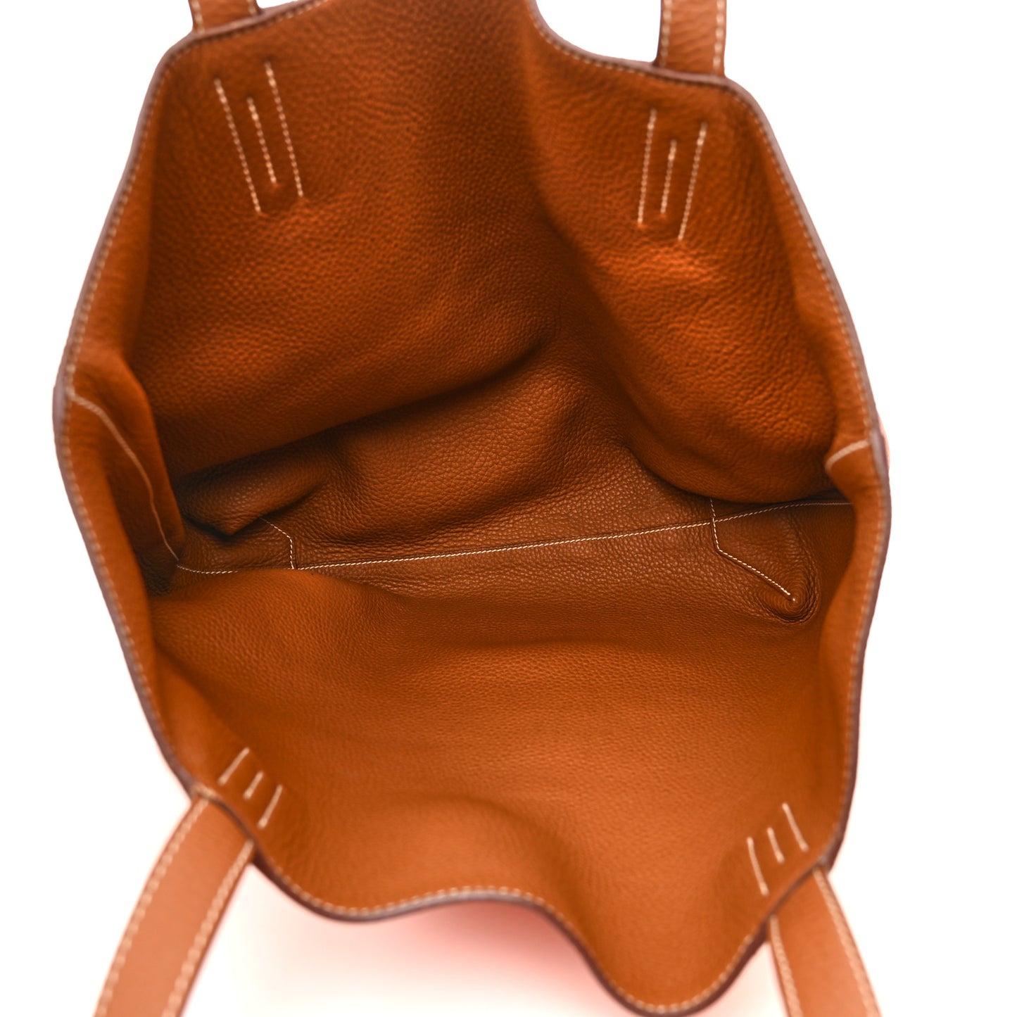 Taurillon Clemence Double Sens 45 Reversible Tote Orange Gold