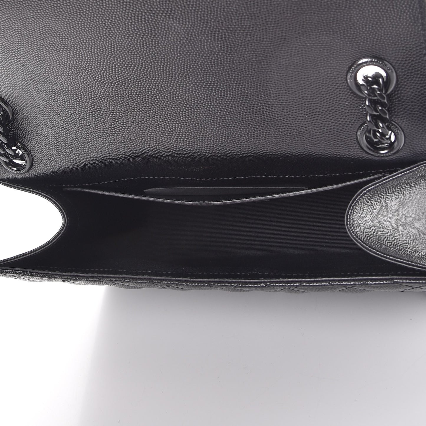 Grain De Poudre Textured Mixed Matelasse Triquilt Medium Monogram Satchel Black