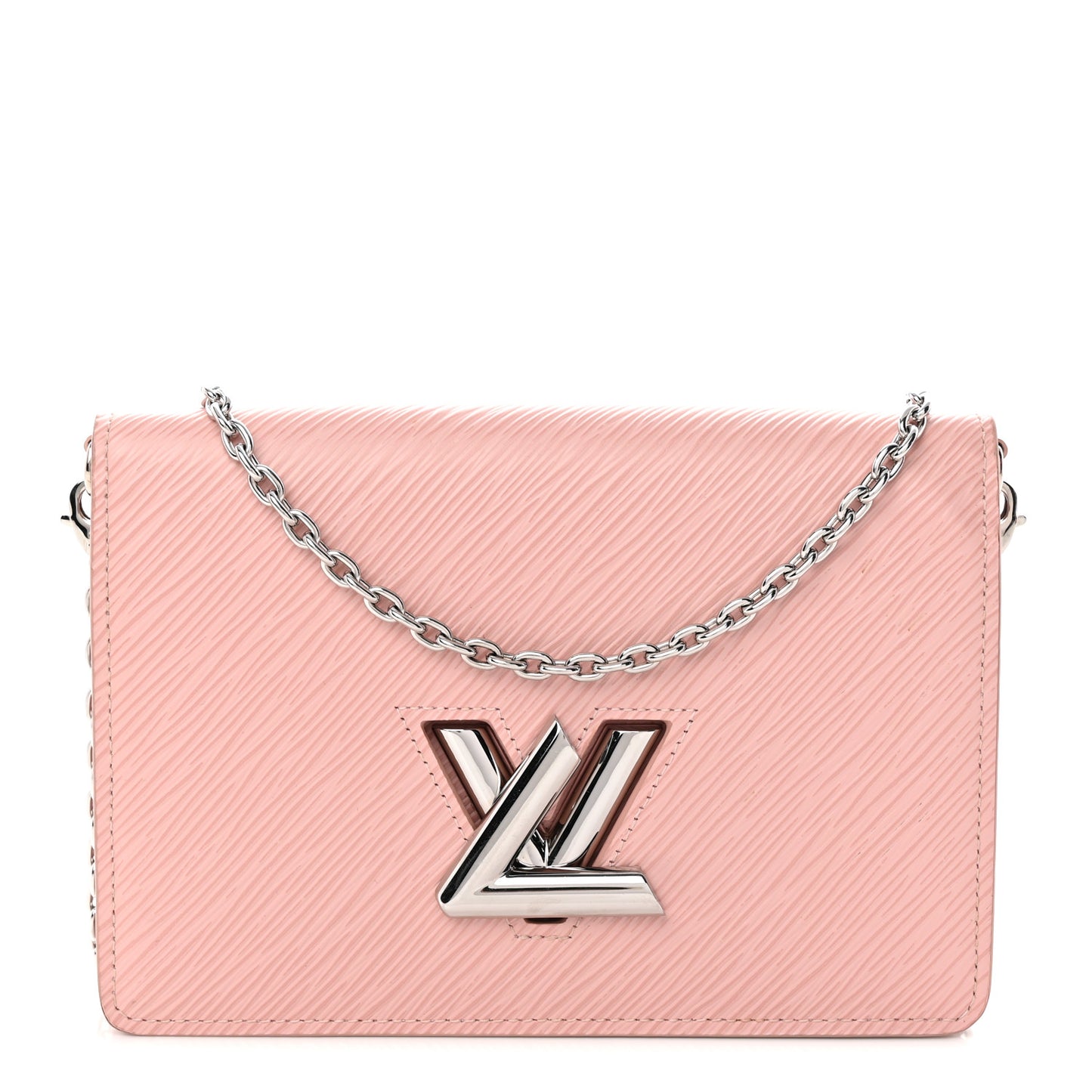 Epi Twist Belt Chain Wallet Rose Ballerine
