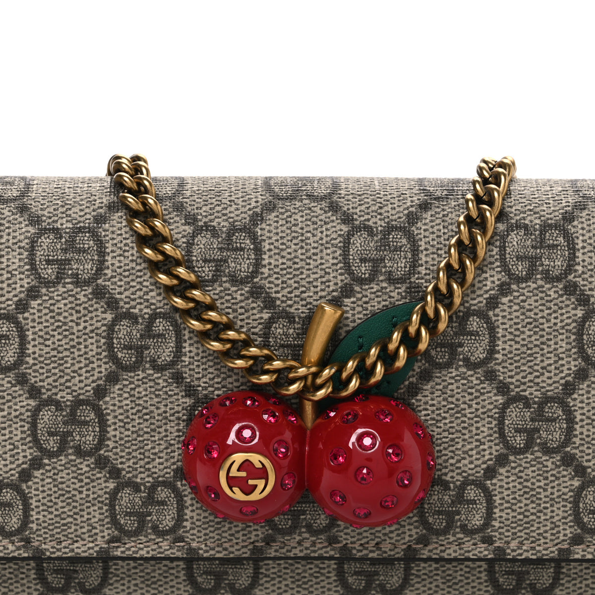 Gucci GG Supreme Monogram Mini Cherry Chain Bag 7 of 9