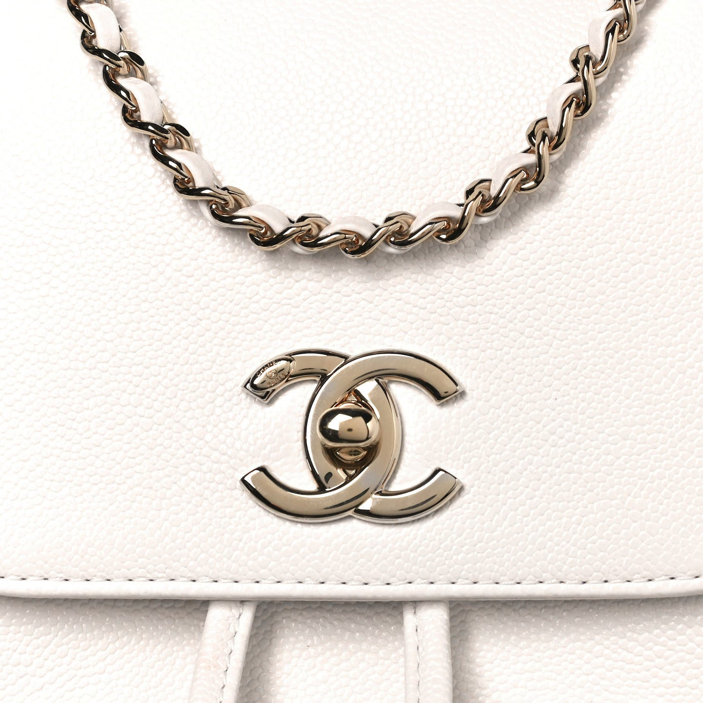 Caviar Quilted Business Affinity Backpack White
