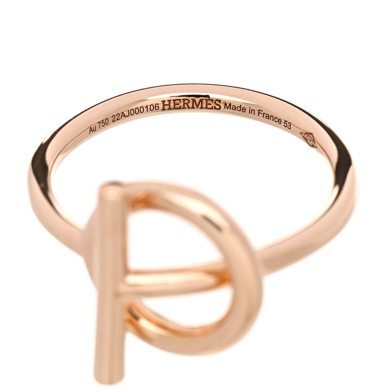 Hermes 18K Rose Gold PM Echappee Ring 53 6.25 5 of 6