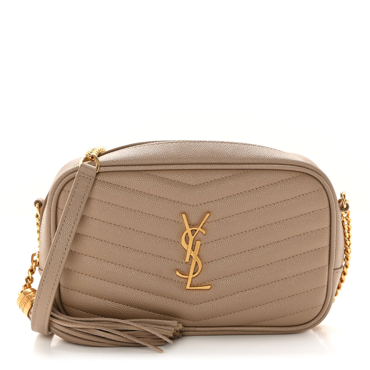 Grain De Poudre Matelasse Monogram Mini Lou Camera Bag Dark Beige